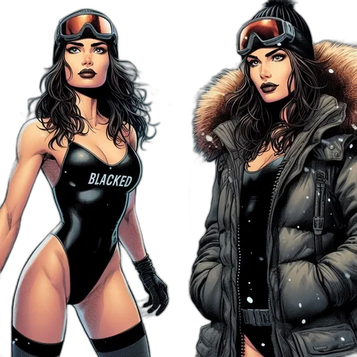 comic book art, concept art, cartoon, two transparent PNG cut-out