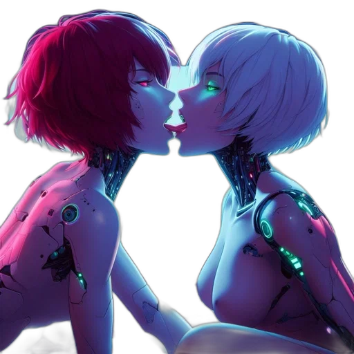 robot, cyberpunk, concept art, anime transparent PNG cut-out