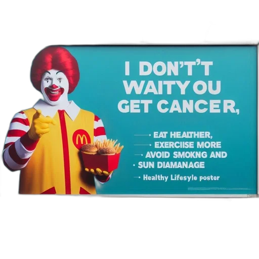 food, billboard, features, ronald transparent PNG cut-out