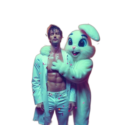 jacket, animal, creature, vaporwave transparent PNG cut-out
