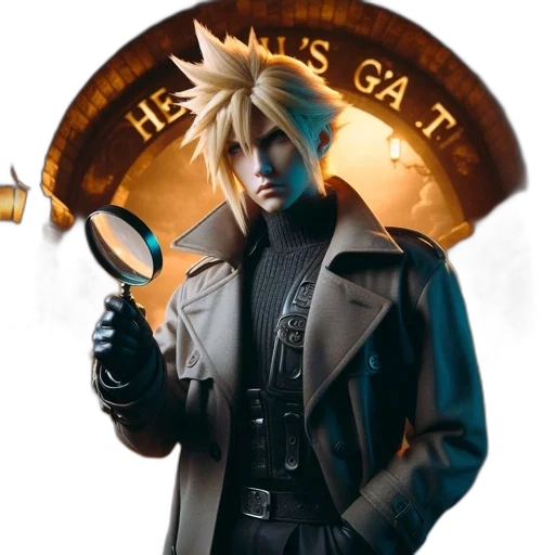staff, jacket, hat, weapon transparent PNG cut-out