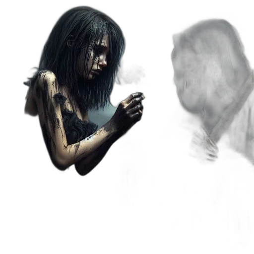 face, mask, creature, hair transparent PNG cut-out