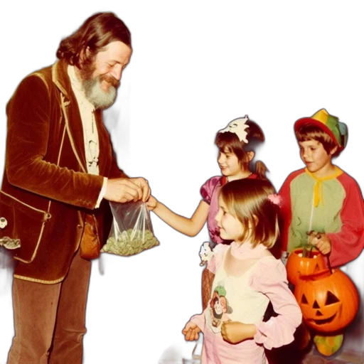 forest, older, man, distributes transparent PNG cut-out