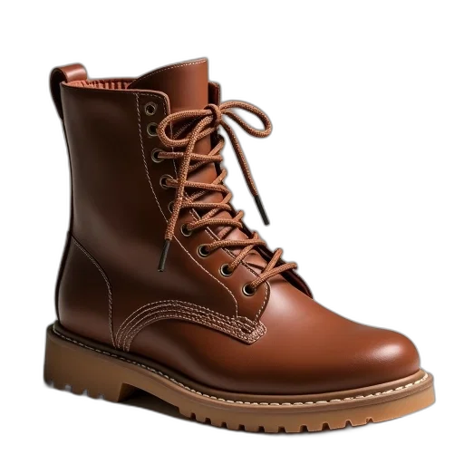 shoes, 3d render, photorealistic, brown transparent PNG cut-out