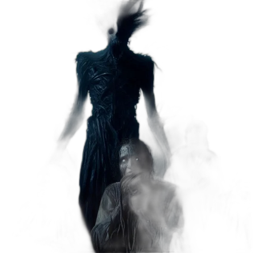 dress, creature, mask, staff transparent PNG cut-out