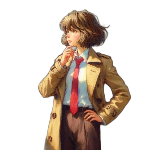 jacket, staff, dress, face transparent PNG cut-out