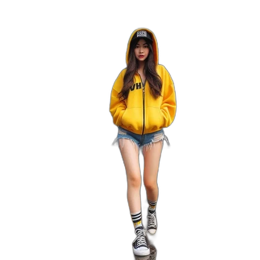 jacket, hat, staff, robot transparent PNG cut-out