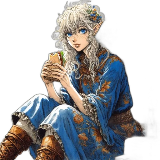 dragon, staff, dress, face transparent PNG cut-out
