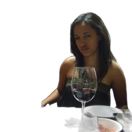 face, woman, sits, table transparent PNG cut-out