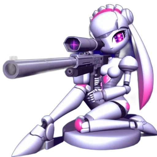 weapon, robot, staff, vaporwave transparent PNG cut-out