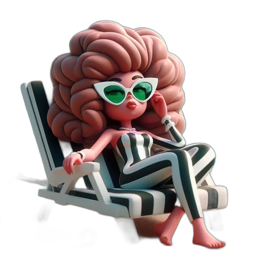 hair, creature, 3d render, concept art transparent PNG cut-out