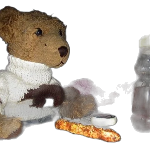 bottle, two, teddy, bears transparent PNG cut-out
