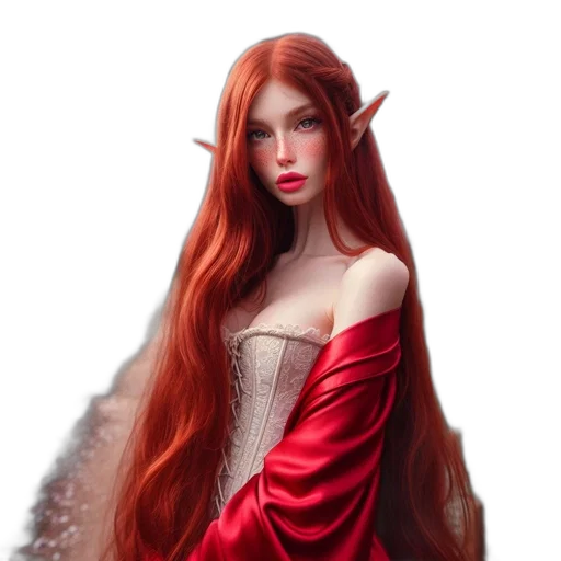 dress, hair, dragon, fantasy art transparent PNG cut-out