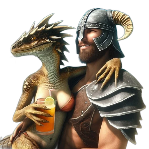 dragon, sword, animal, fantasy art transparent PNG cut-out