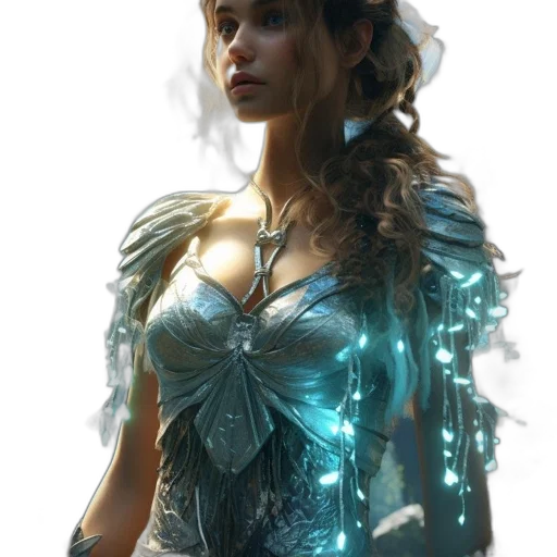 dress, jewelry, crown, fantasy art transparent PNG cut-out