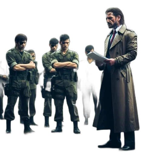 jacket, staff, concept art, pixel art transparent PNG cut-out