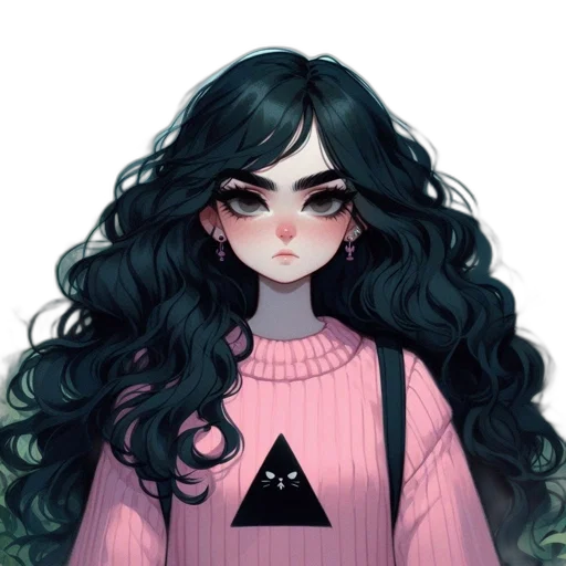 hair, dress, face, creature transparent PNG cut-out