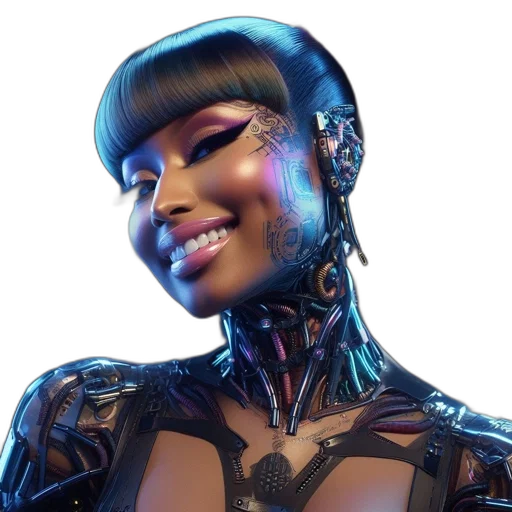 robot, face, cyberpunk, concept art transparent PNG cut-out