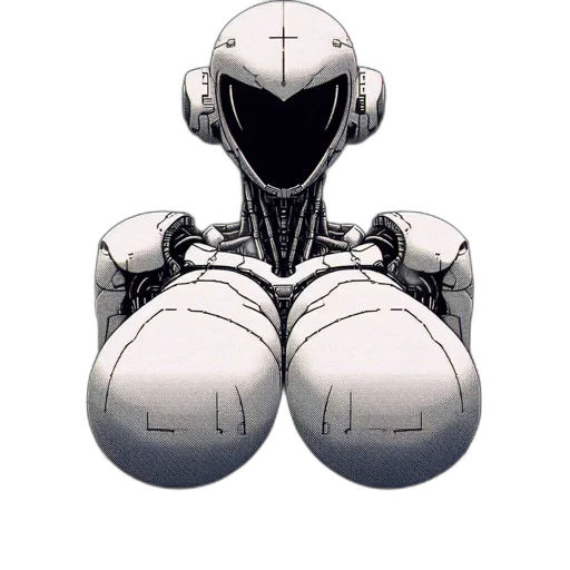robot, mask, jacket, weapon transparent PNG cut-out