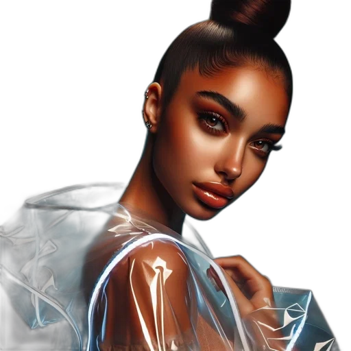 jewelry, jacket, hair, face transparent PNG cut-out