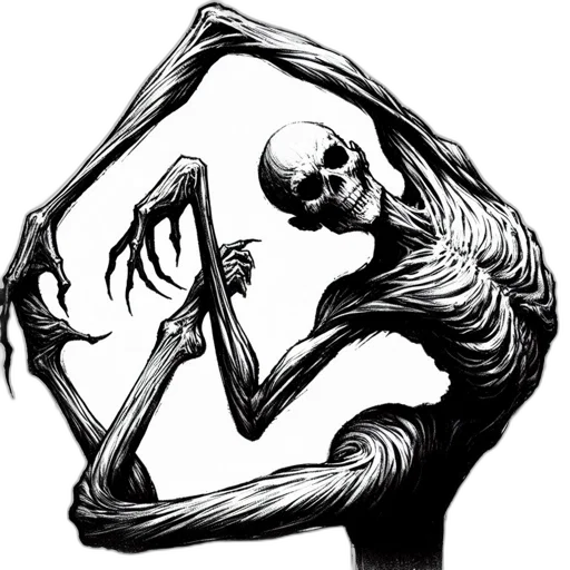 creature, concept art, comic book art, black transparent PNG cut-out