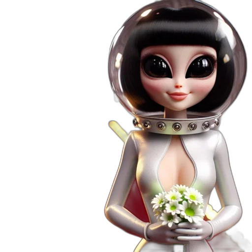 robot, dress, jewelry, 3d render transparent PNG cut-out