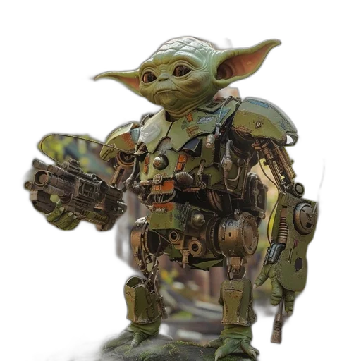 robot, staff, weapon, creature transparent PNG cut-out