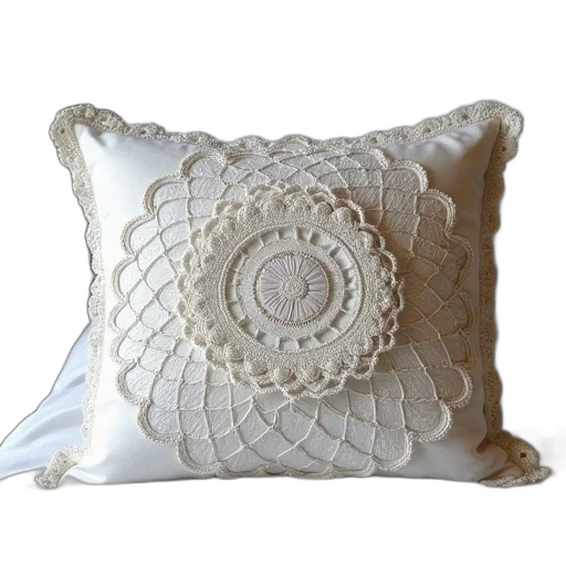 burlock, lace, doily, pillow transparent PNG cut-out