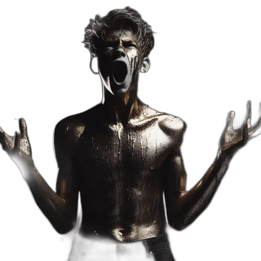 creature, mask, concept art, 3d render transparent PNG cut-out