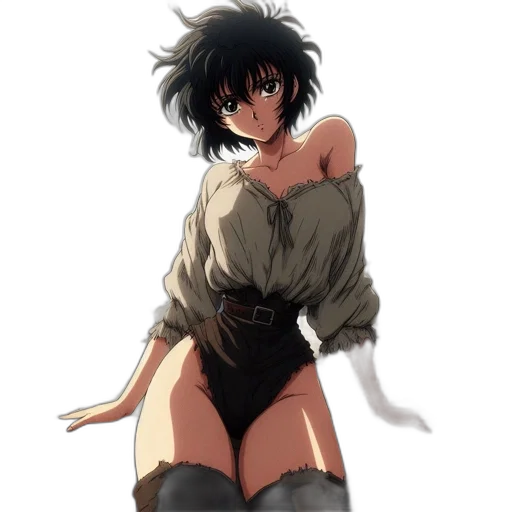 dress, jacket, weapon, staff transparent PNG cut-out