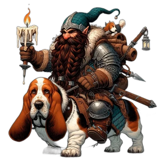 fantasy art, concept art, dwarf-like, character transparent PNG cut-out