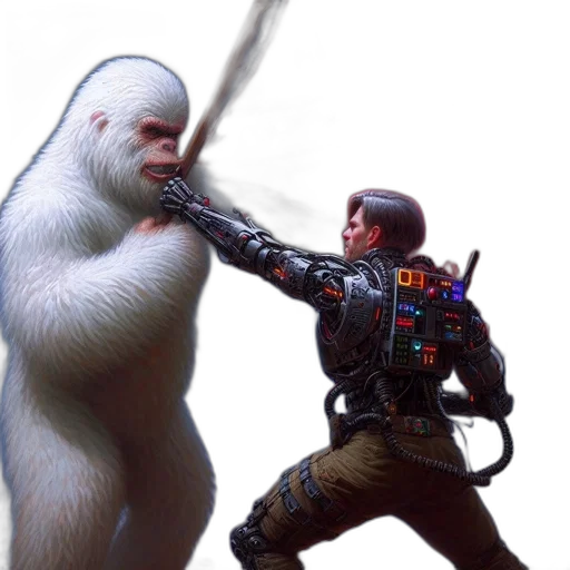 creature, weapon, staff, robot transparent PNG cut-out