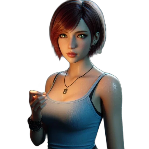 dress, face, jewelry, concept art transparent PNG cut-out