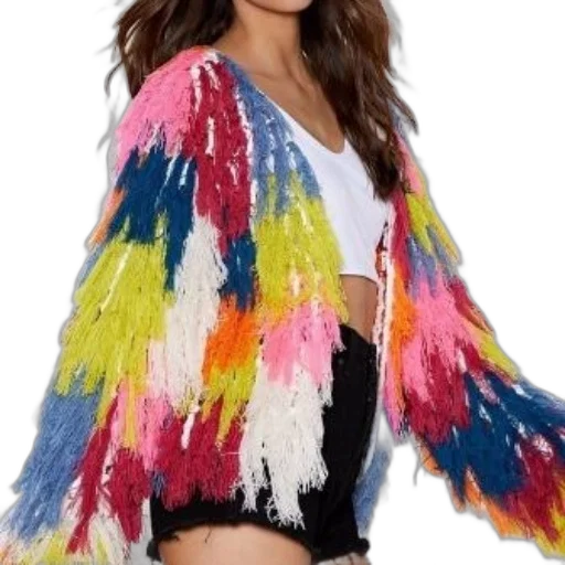 jacket, dress, hair, colorful transparent PNG cut-out