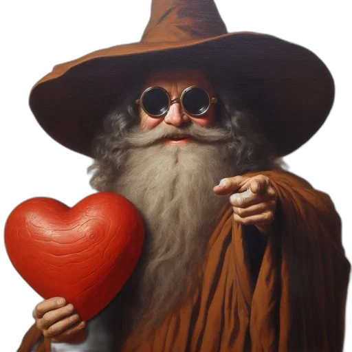 staff, hat, face, fantasy art transparent PNG cut-out