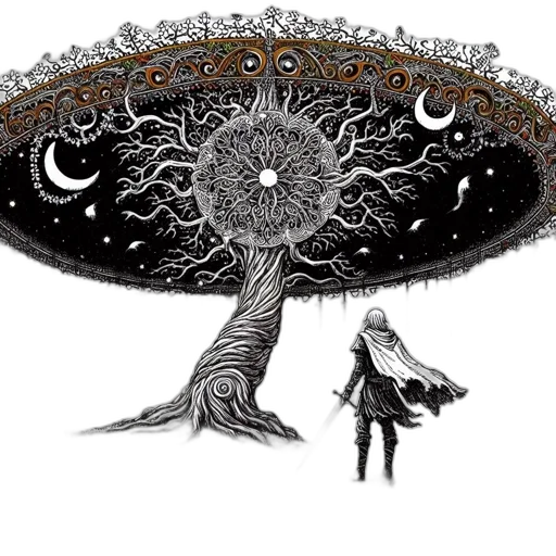 tree, hat, dress, creature transparent PNG cut-out
