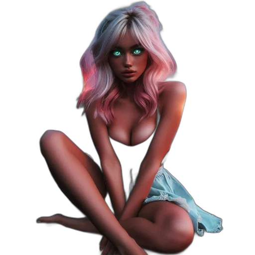 dress, face, creature, hair transparent PNG cut-out