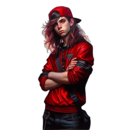 jacket, hat, fantasy art, concept art transparent PNG cut-out