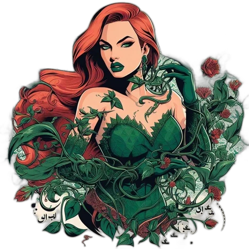 flower, dress, jewelry, comic book art transparent PNG cut-out