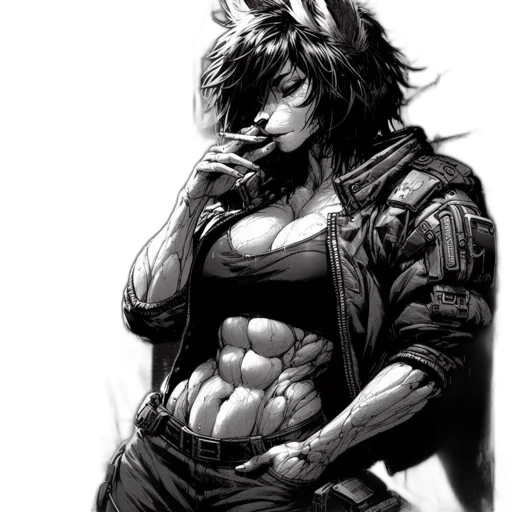 cyberpunk, comic book art, concept art, fantasy art transparent PNG cut-out