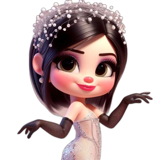 dress, crown, jewelry, cartoon transparent PNG cut-out