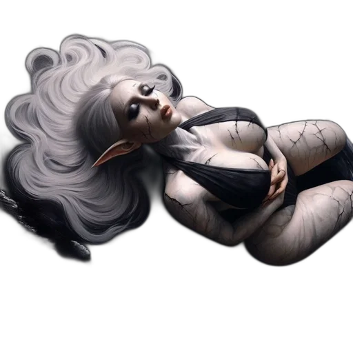 hair, concept art, fantasy art, 3d render transparent PNG cut-out