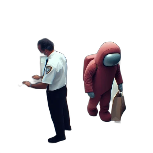 jacket, staff, mask, robot transparent PNG cut-out