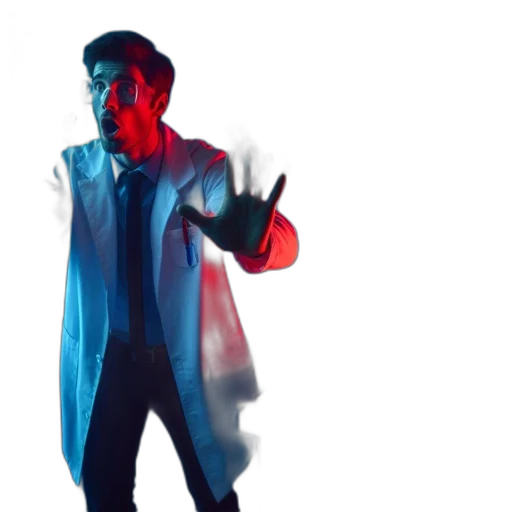 jacket, robot, staff, concept art transparent PNG cut-out