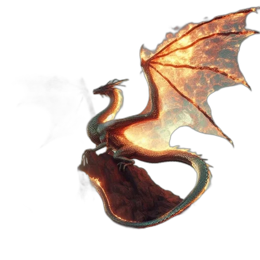 dragon, staff, jewelry, creature transparent PNG cut-out