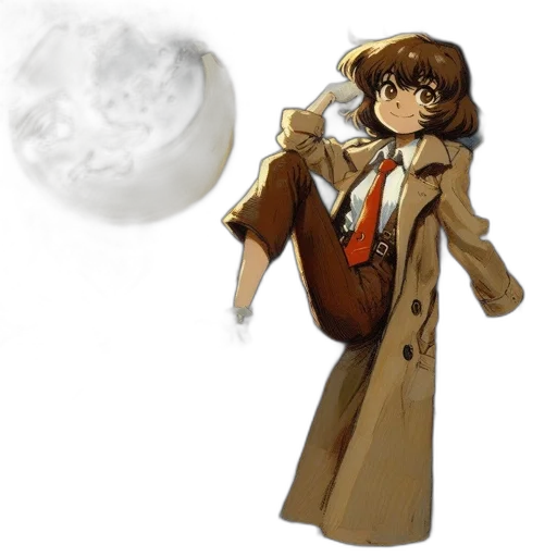 jacket, staff, concept art, anime transparent PNG cut-out