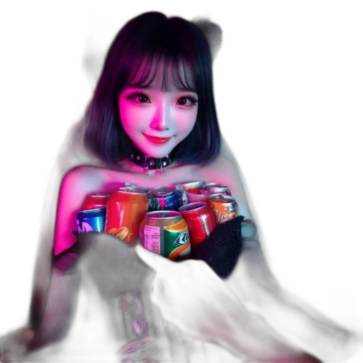 robot, dress, bottle, photorealistic transparent PNG cut-out