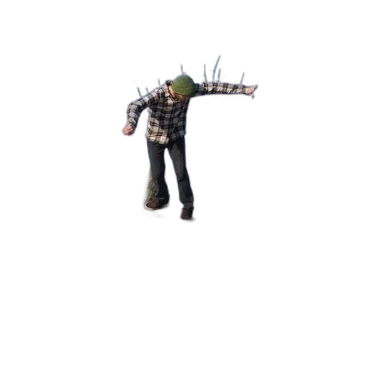 weapon, jacket, hat, staff transparent PNG cut-out