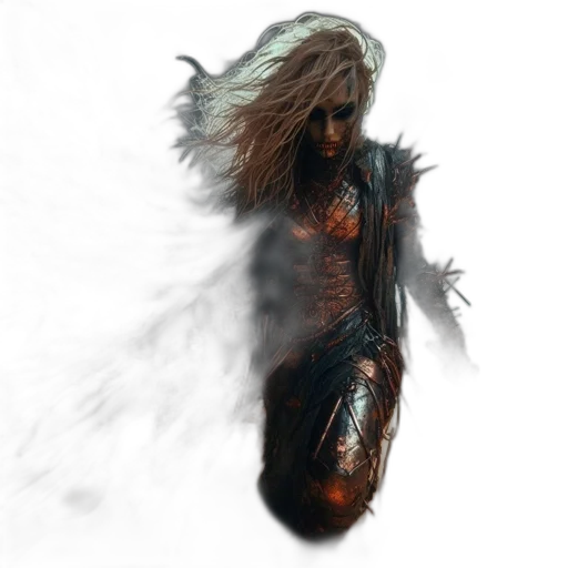 hair, dragon, creature, dress transparent PNG cut-out