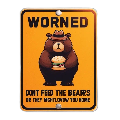 food, comical, roadside, sign transparent PNG cut-out